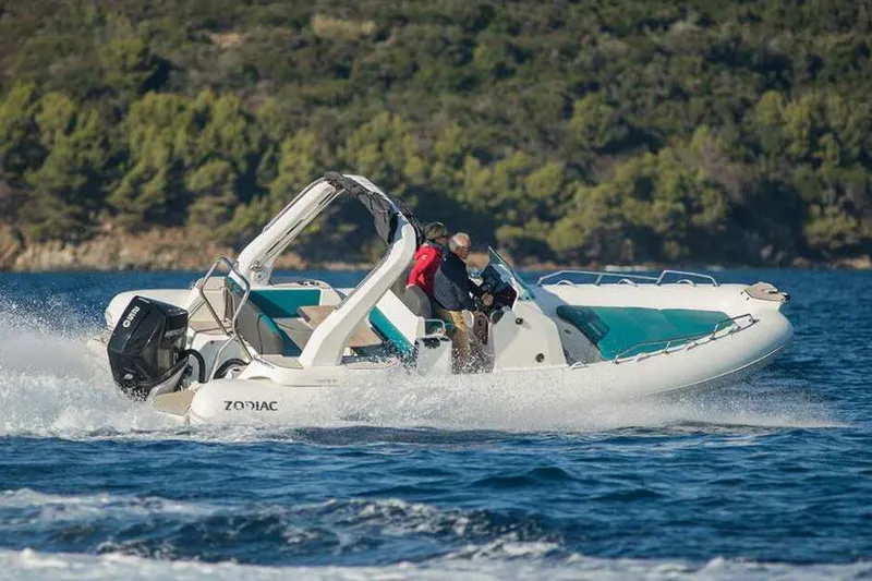 Slide: The Image of Manufacturer Provided Image: Zodiac Medline 7.5 boat 2026 cruising on water. - 3