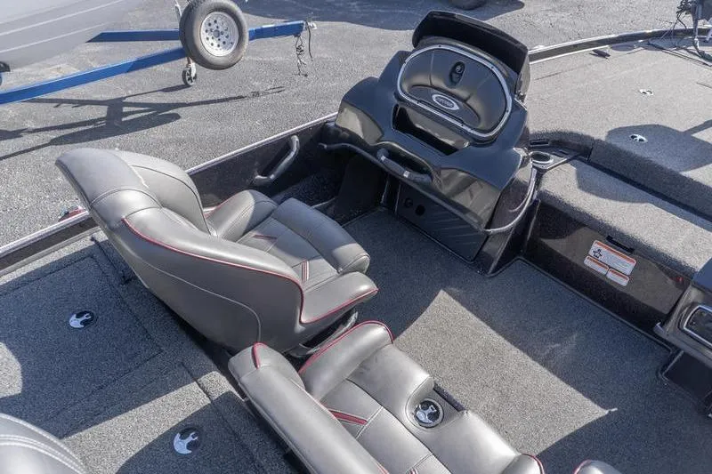 Slide: The Image of 2019 Nitro Z20 Pro boat interior with sleek seating and modern dashboard design. - 14