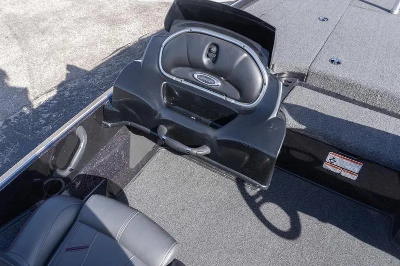 Slide: The Image of 2019 Nitro Z20 Pro boat interior with seating and storage compartment. - 15