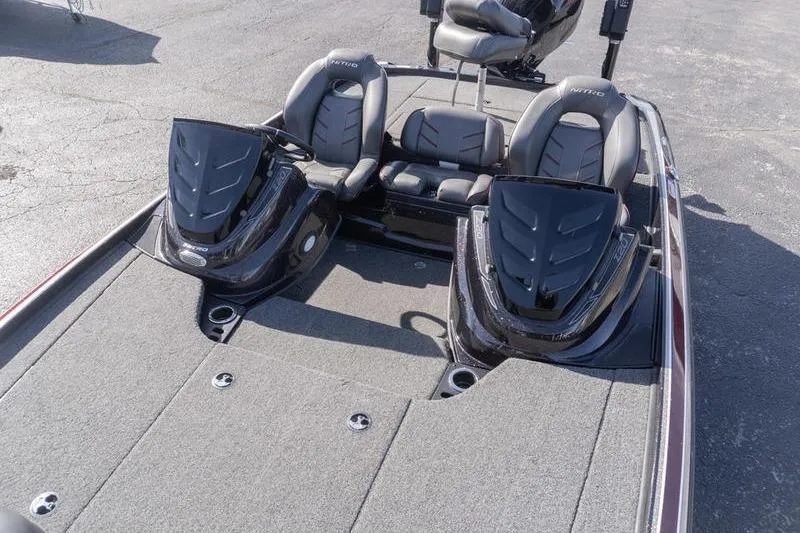 Slide: The Image of 2019 Nitro Z20 Pro boat with dual seats and sleek design on display. - 19
