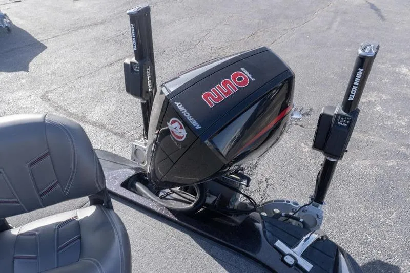 Slide: The Image of Boat with Mercury engine and Minn Kota Talon anchors, Nitro Z20 Pro, 2019 model. - 5