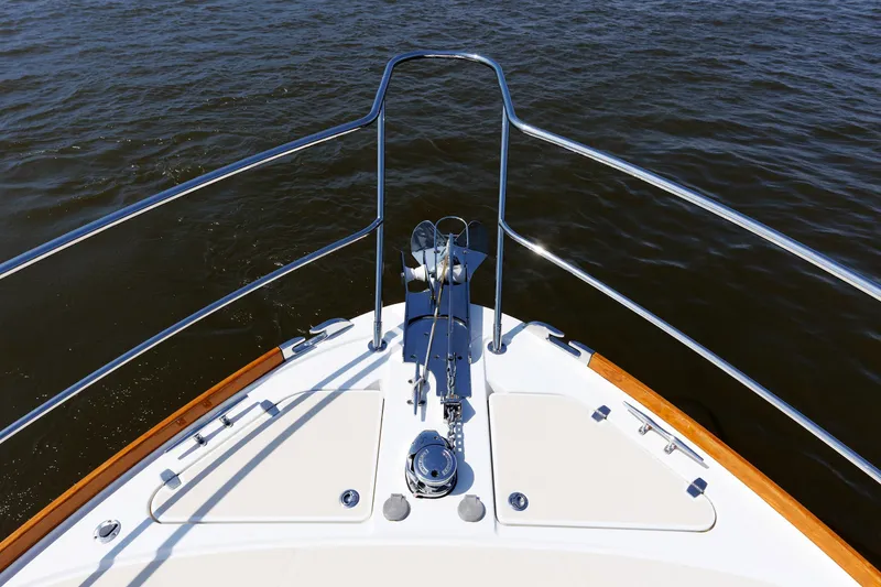 Slide: The Image of Bow view of 2016 Sabre 42 Fly Bridge Sedan on water. - 32