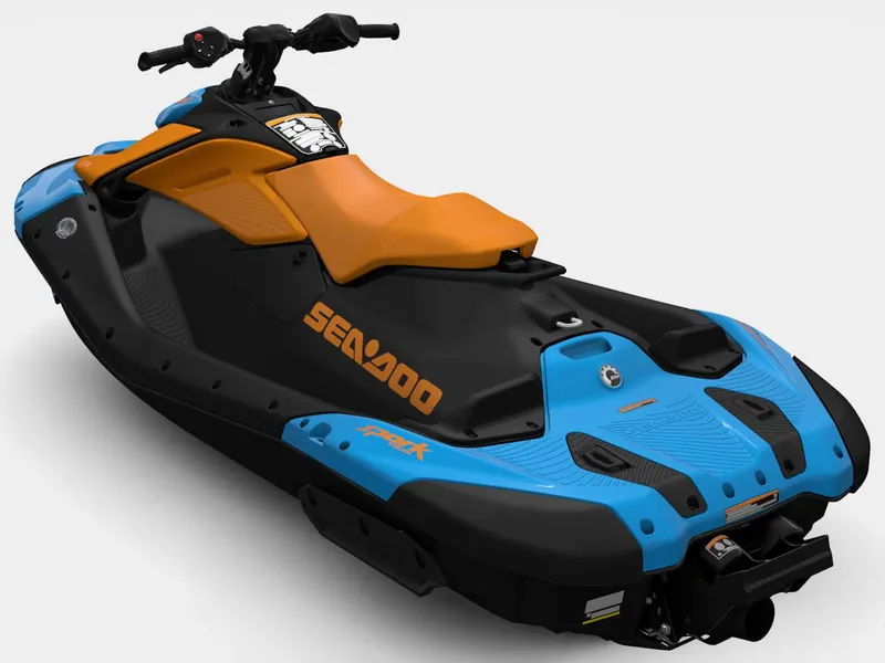 Slide: The Image of 2026 Sea-Doo Spark Trixx Jet Ski with iBR, orange and blue. - 4