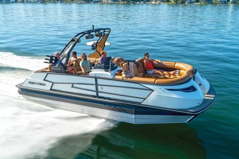 The Image of 2023 Montara Naxos boat cruising on a lake with passengers enjoying the ride. - 0