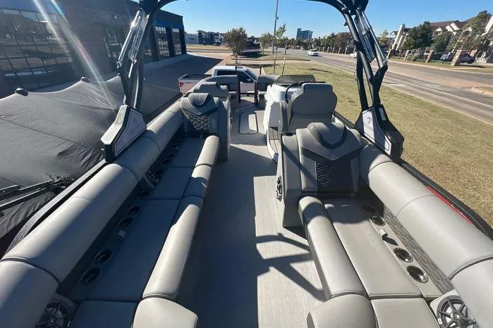 Slide: The Image of 2023 Montara Naxos boat interior with spacious seating and modern design. - 9