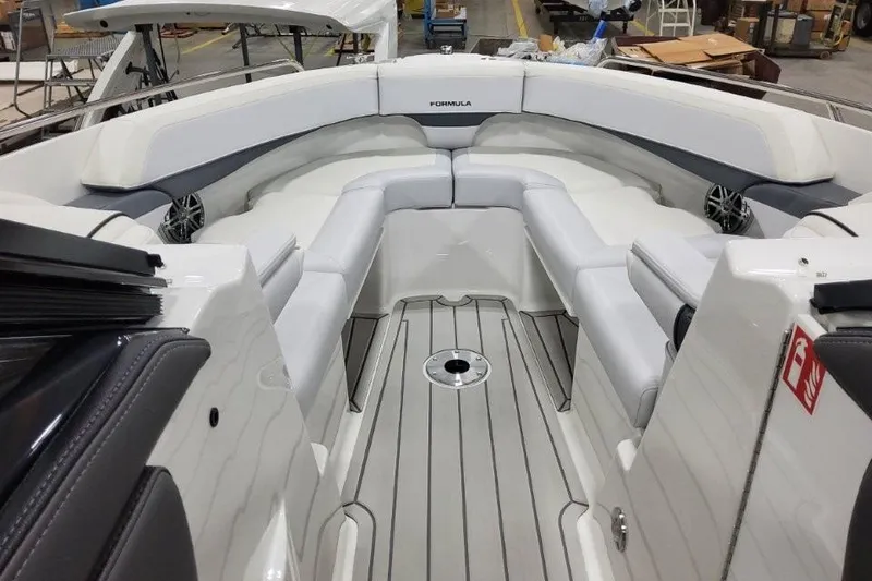 Slide: The Image of 2026 Formula 270 Bowrider boat interior with sleek seating and modern design. - 16