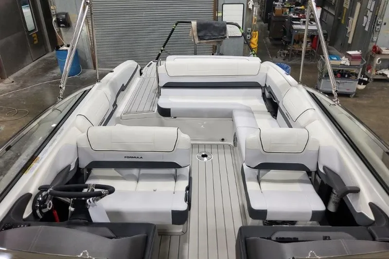 Slide: The Image of 2026 Formula 270 Bowrider interior with sleek seating and modern design. - 6