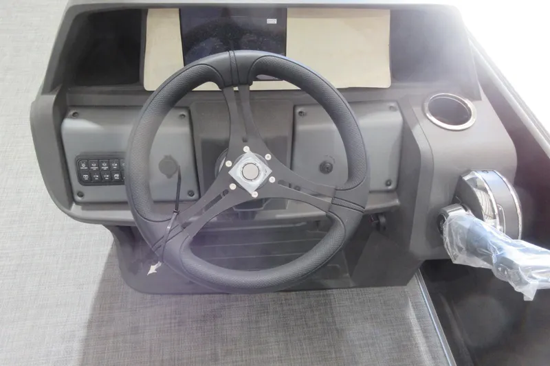 Slide: The Image of Steering console of 2026 Sun Tracker Party Barge 20 DLX pontoon boat. - 6