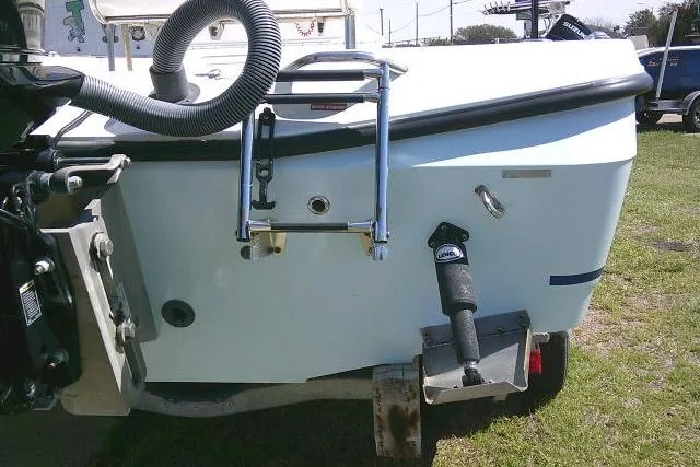 Slide: The Image of Rear view of a 2005 Century 2201 Bay Boat with ladder and motor mount. - 7