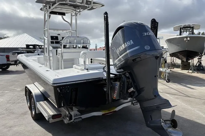 Slide: The Image of 2020 Islamorada 24 Morada boat with Yamaha 300 engine on trailer. - 3