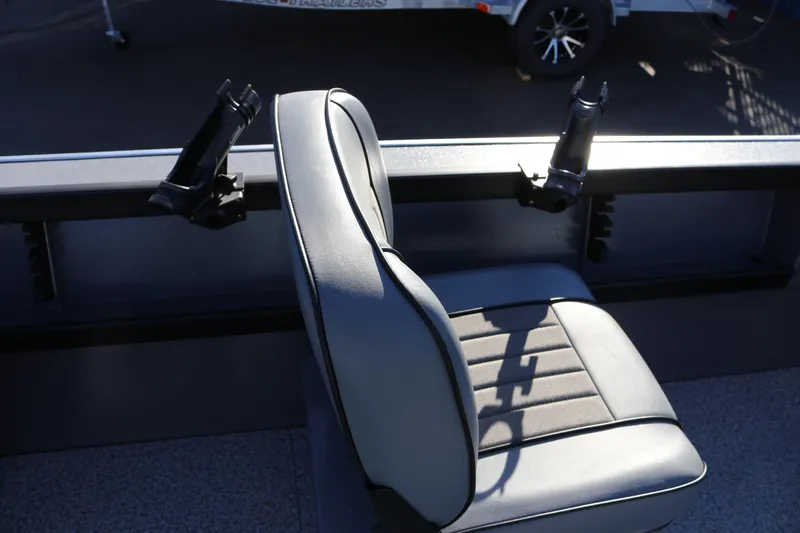 Slide: The Image of 2026 Alumaweld Super Vee 20 boat seat with rod holders, showcasing interior design. - 19
