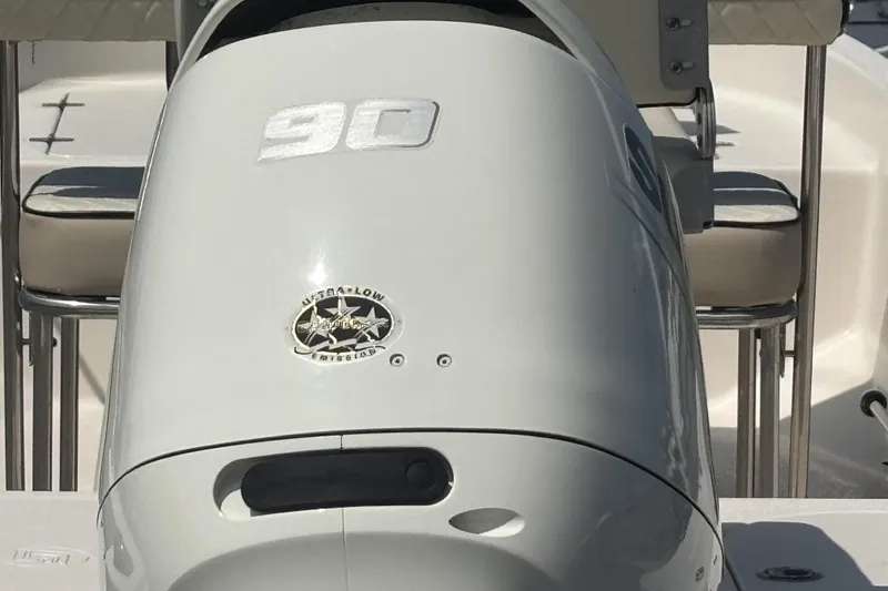 Slide: The Image of 2020 Carolina Skiff 192 JLS boat engine with 90 horsepower, featuring a sleek design. - 4