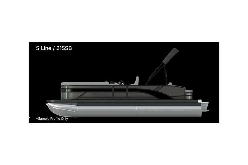 The Image of 2026 Bennington 21 SSB pontoon boat, side profile, with Yamaha Vmax 115 SHO engine. - 1