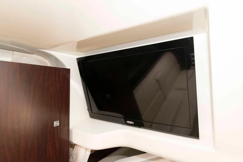 Slide: The Image of Flat-screen TV in 2015 Monterey 355 Sport Yacht interior cabin. - 13