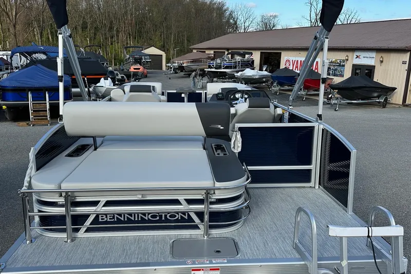 Slide: The Image of 2026 Bennington 22 SSB SwingBack pontoon boat with Yamaha 90 Hp engine, in stock. - 6