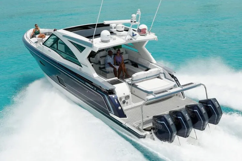 Slide: The Image of Manufacturer Provided Image: 2023 Formula 430 Super Sport Crossover cruising on turquoise water. - 3