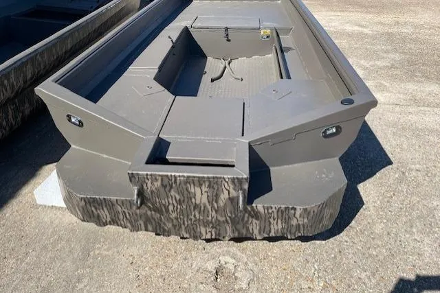 Slide: The Image of 2026 Reaper Boats 756-2004 model, gray exterior, parked on concrete surface. - 3