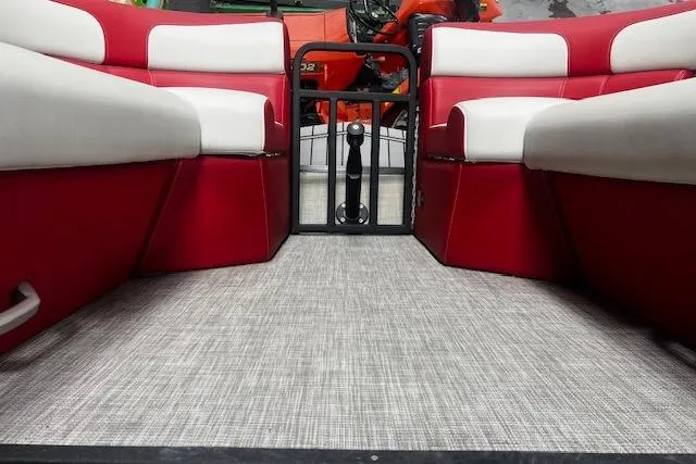 Slide: The Image of 2023 Montara 25 Surf Boss 2.0 CW interior with red and white seating. - 8