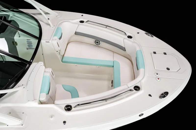 Slide: The Image of Manufacturer Provided Image: 2025 Robalo R317 Dual Console boat with spacious seating and sleek design. - 5