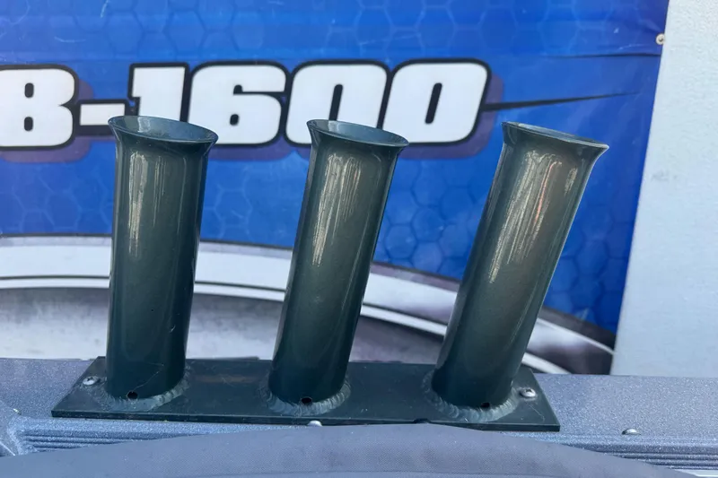 Slide: The Image of Three vertical rod holders on a 2019 KingFisher 1625 Falcon boat. - 11