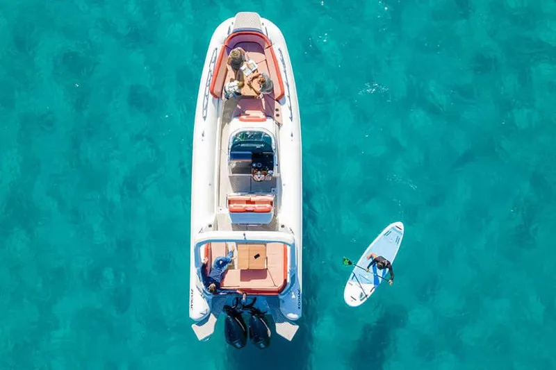 Slide: The Image of Manufacturer Provided Image: Aerial view of Zodiac Medline 9 boat in clear water, 2026 model. - 3