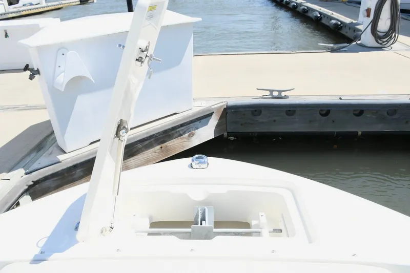 Slide: The Image of Boston Whaler 210 Vantage 2024 at dock, bow view. - 16
