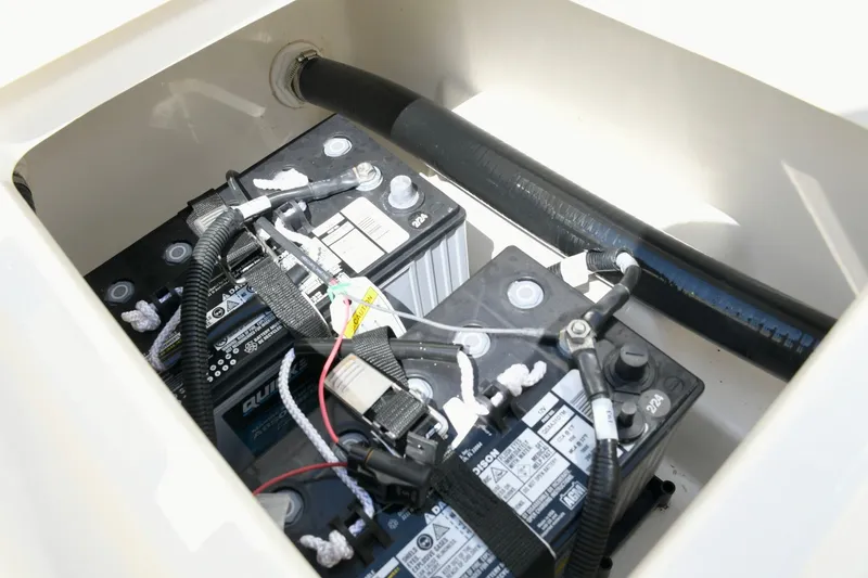 Slide: The Image of Batteries in Boston Whaler 210 Vantage 2024 boat. - 24