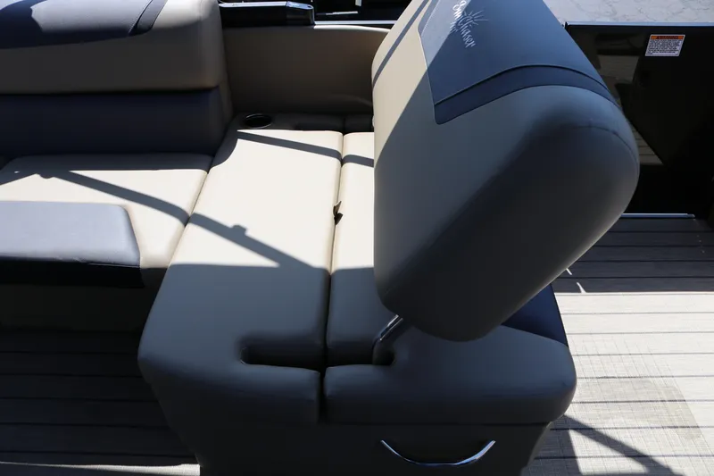 Slide: The Image of 2025 SunChaser Geneva Sport 23 LR PSB boat seating with adjustable backrest. - 13