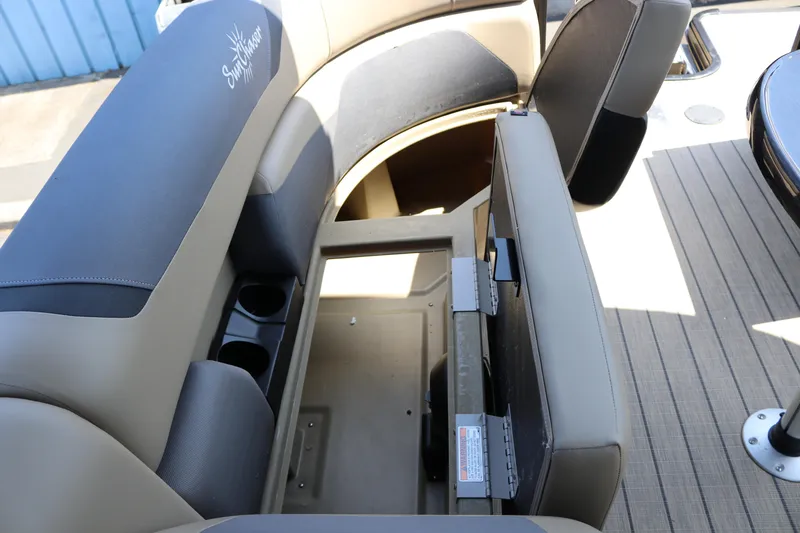 Slide: The Image of Interior of 2025 SunChaser Geneva Sport 23 LR PSB with open storage compartment. - 39