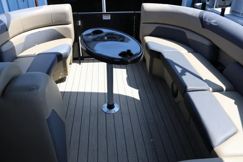 Slide: The Image of Luxurious seating area on 2025 SunChaser Geneva Sport 23 LR PSB pontoon boat. - 8