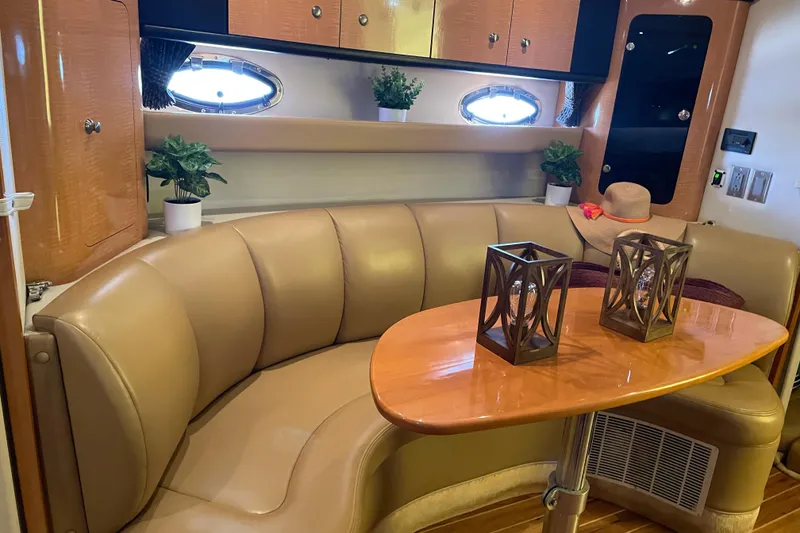 Slide: The Image of Luxurious interior of 2006 Chaparral Signature 350 yacht with leather seating and elegant decor. - 12