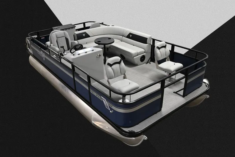Slide: The Image of Manufacturer Provided Image: 2023 Viaggio Del Mar F pontoon boat with sleek design and comfortable seating. - 15