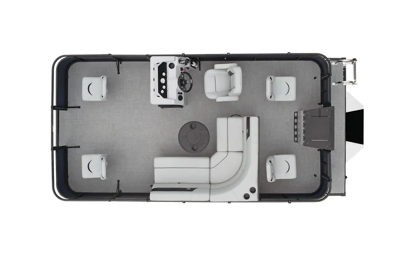 Slide: The Image of Manufacturer Provided Image: Top view of 2023 Viaggio Del Mar F boat interior layout with seating and helm. - 23