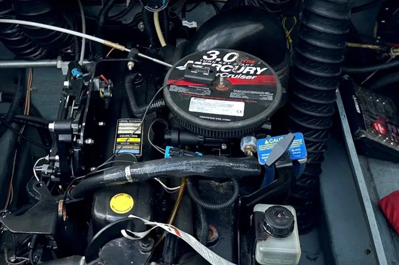 Slide: The Image of Engine compartment of a 2011 Bayliner 185 with Mercury 3.0 engine. - 5