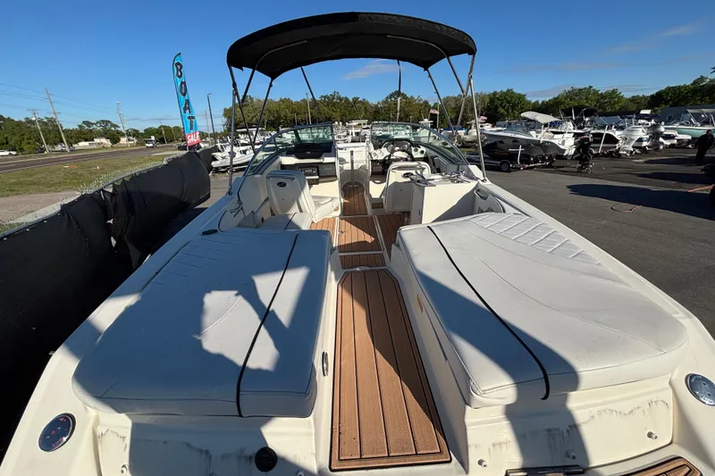 Slide: The Image of Open storage compartment on 2007 Sea Ray SLX 250 boat with ropes inside. - 60