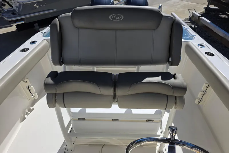 Slide: The Image of 2021 Key West 244 Center Console boat seating and helm detail. - 9