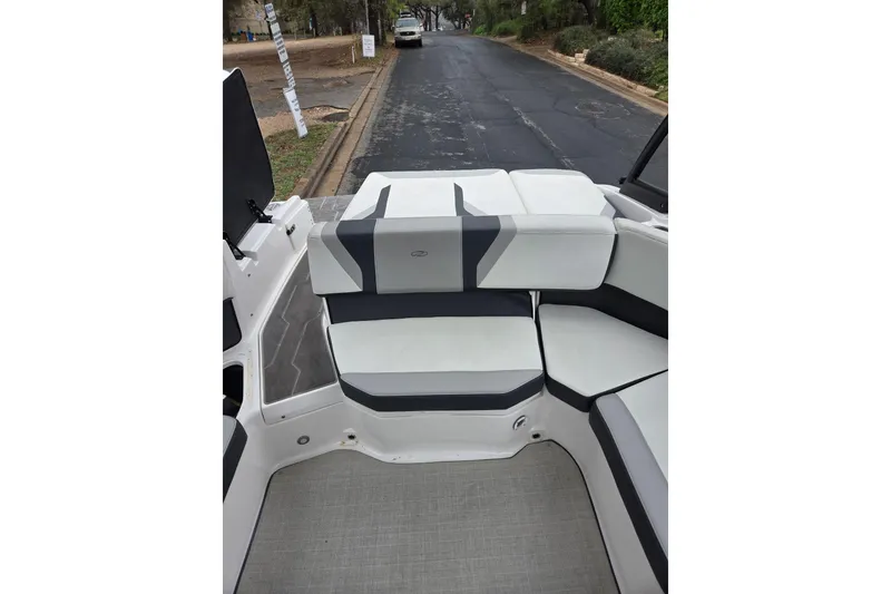 Slide: The Image of 2022 Regal 2000 ES Bowrider interior with sleek, modern seating design. - 6