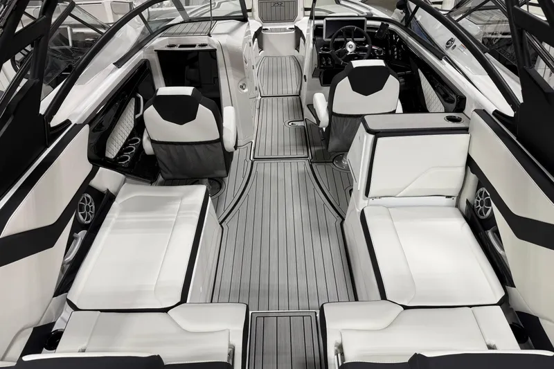 Slide: The Image of 2026 Yamaha Boats 252S interior with sleek seating and modern design. - 3
