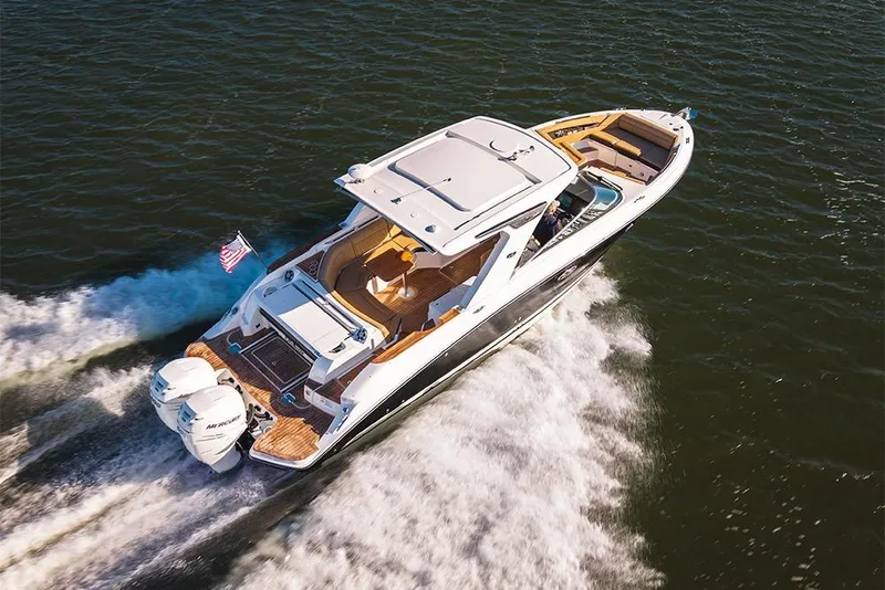 Slide: The Image of 2023 Sea Ray SLX 350 Outboard underway - 39