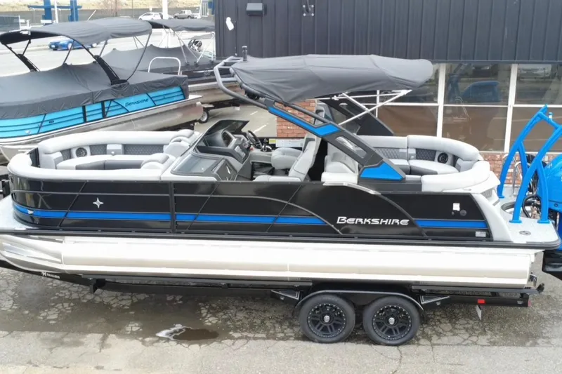 The Image of 2026 Berkshire 25RFX DC STS SPORT ARCH pontoon boat with sleek design and modern features. - 0
