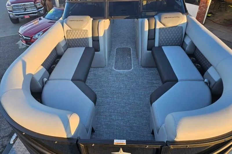 Slide: The Image of Luxurious interior of 2026 Berkshire 25RFX DC STS SPORT ARCH pontoon boat. - 16