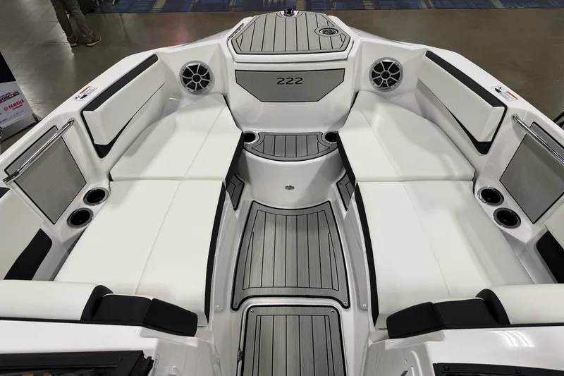 Slide: The Image of 2026 Yamaha Boats 222S interior with sleek seating and modern design. - 6
