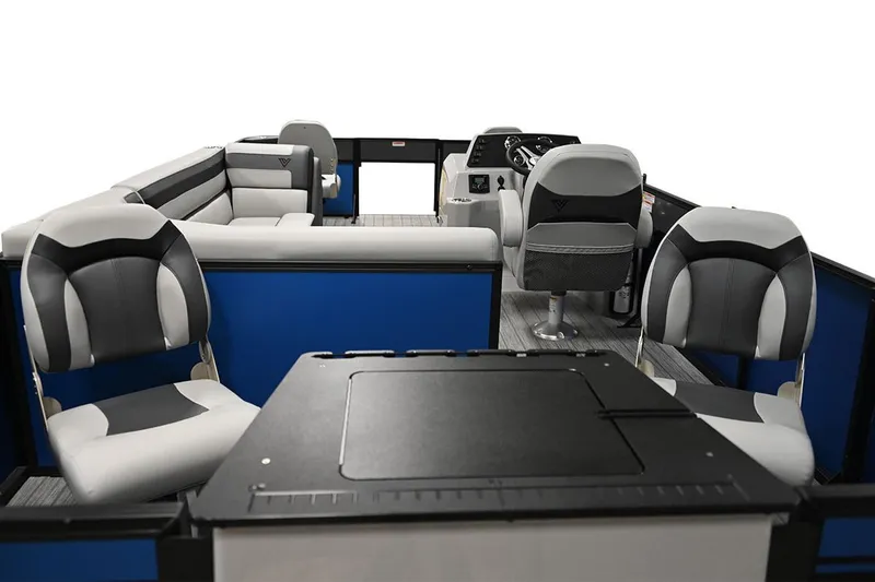 Slide: The Image of Manufacturer Provided Image: 2023 Viaggio Lago F boat interior with modern seating and steering console. - 14