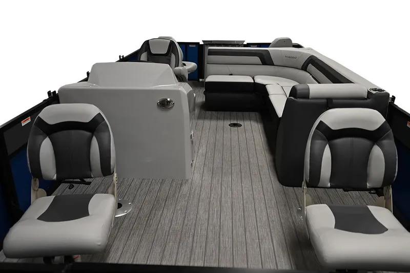 Slide: The Image of Manufacturer Provided Image: 2023 Viaggio Lago F boat interior with modern seating and sleek design. - 15