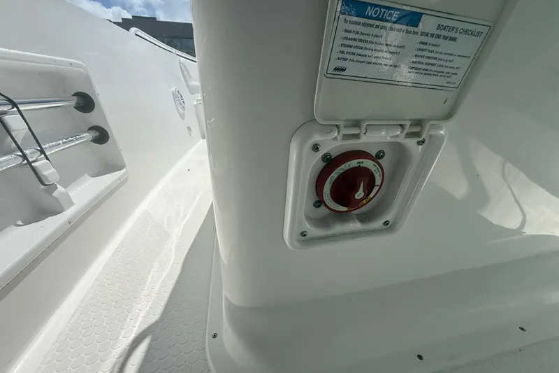 Slide: The Image of Boat interior with control panel and checklist, Concept 27 model, 2015. - 115