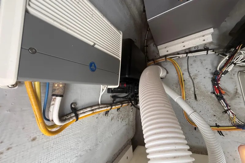 Slide: The Image of Electrical wiring and components in a Concept 27 model, 2015, with cables and ducts. - 136