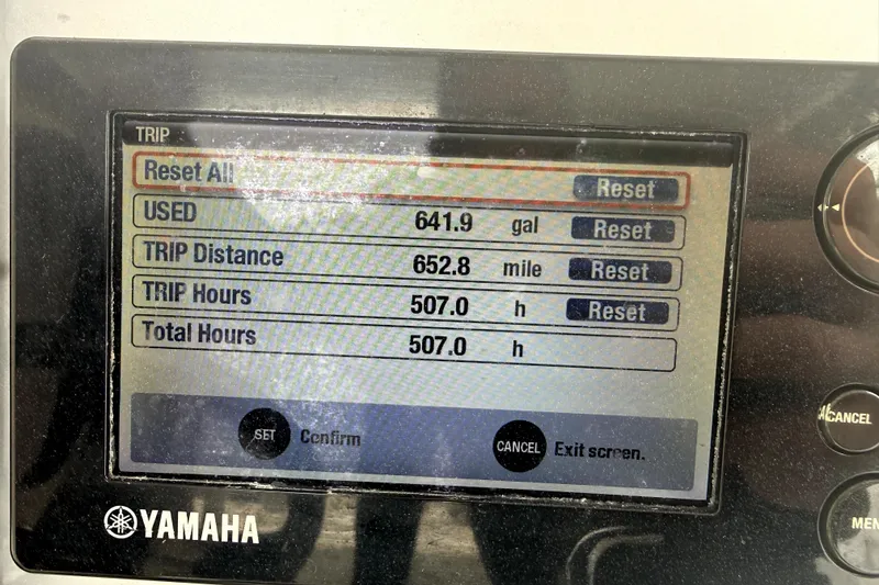 Slide: The Image of Close-up of Yamaha F300XCA engine part with identification label, Concept 27, 2015 model. - 22