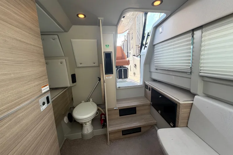 Slide: The Image of 2024 Saxdor 320 GTO interior with modern amenities and compact design. - 14