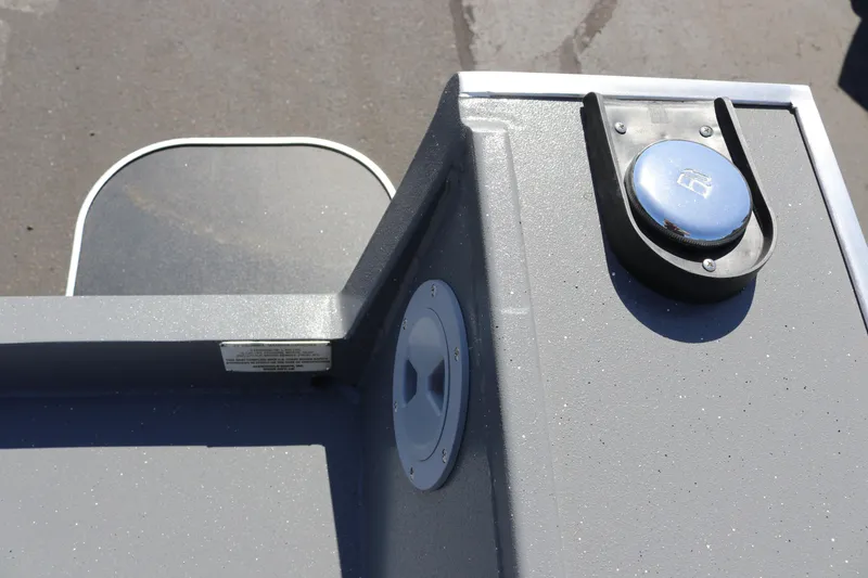 Slide: The Image of 2025 Alumaweld Columbia 23 boat deck with fuel cap and textured surface. - 24