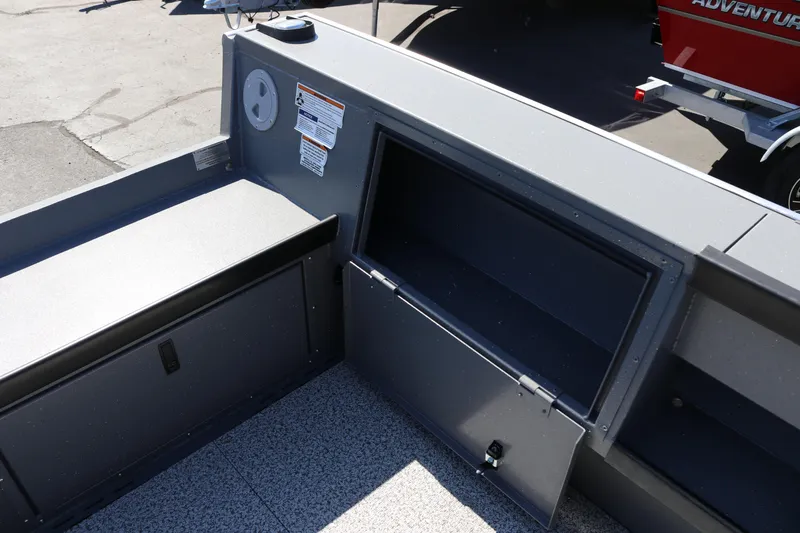 Slide: The Image of Interior view of 2025 Alumaweld Columbia 23 boat storage compartments. - 6